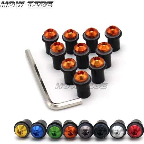 10Ps Motorcycle 5mm Windscreen Windshield Bolts Screw Nut Fastener Kit For DUCATI multistrada 1200 1098 848 999 749 scrambler