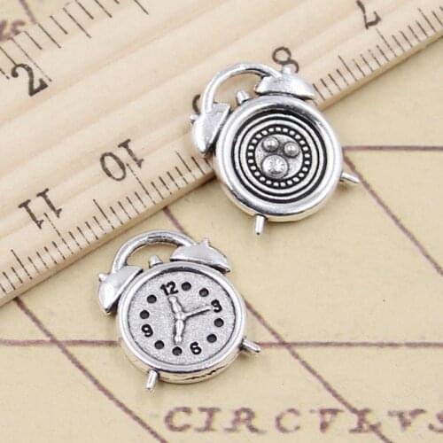 10pcs Charms Clock 17x13mm Tibetan Bronze Silver Color Pendants Antique Jewelry Making DIY Handmade Craft