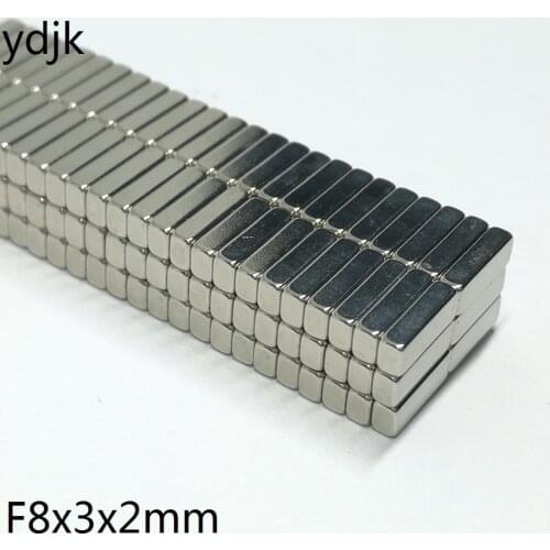 100 200 500PCS/LOT Magnet 8x3x2 Neodymium N38 Magnes 8*3*2 Block NdFeB magnet 8 x 3 x 2