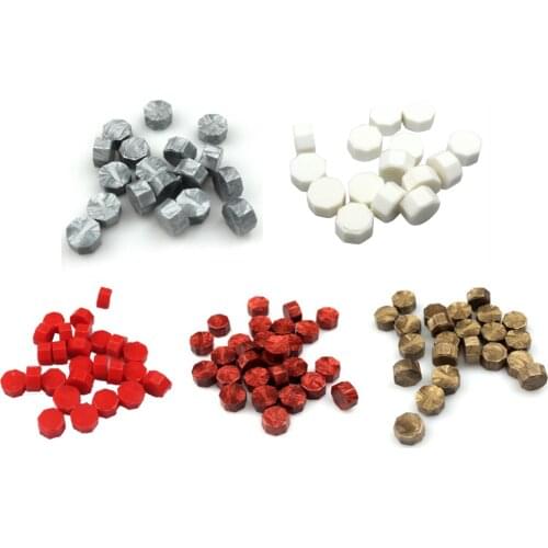 100pcs/pack Vintage Sealing Wax Tablet Pill Beads 5 Colors for Envelope Stamping Wax Seal Wedding Party Decor Supplies Op
