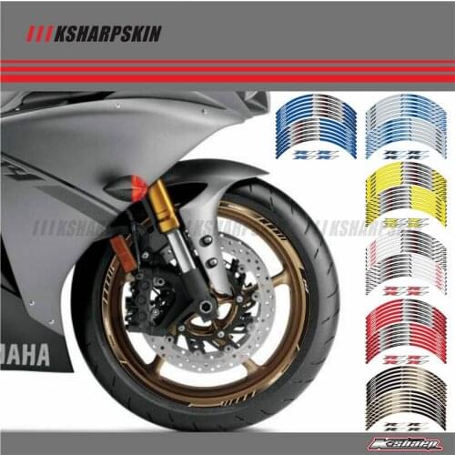 12 X Motorcycle decoration Thick Edge Outer Rim Sticker Stripe Wheel Decals For YAMAHA YZF R1 YZF-R1 r 1
