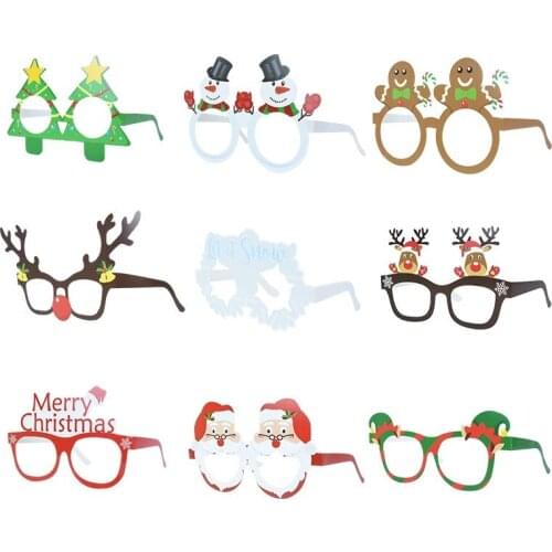 9PCS Christmas Party Decoration Paper 3D Glasses Children Santa Claus Decoration Festive Party Photo Props