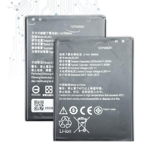 2900mAh BL243 Mobile Phone Battery for lenovo BL 243 K3 Note K3Note K50-T5 A7000 A5500 A5600 A7600 Battery Bateria Batteries