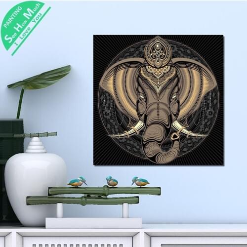 1 Piece Buddha Statue of Mandala HD Printed Canvas Wall Art Posters and Prints Poster Painting Framed Artwork Room Decoration