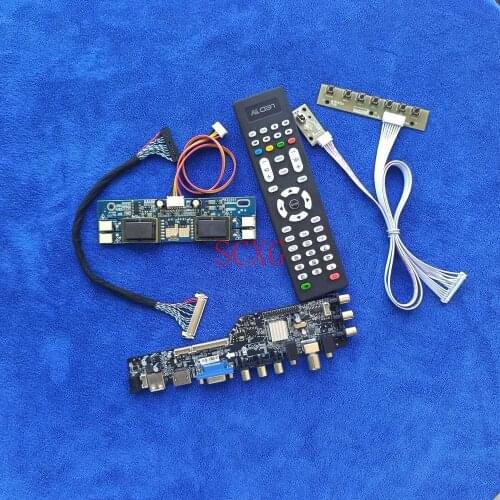 Signal Digital DVB 30 Pin LVDS LCD Drive Card 4CCFL KIT AV VGA USB HDMI-compatible For HT17E11/HT17E12/HT17E13/HT17EX1 1280*1024