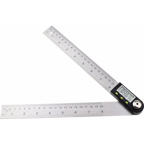 0-200mm Digital Angle Finder Meter 0-360 Degree Stainless Steel LCD Protractor Goniometer Ruler