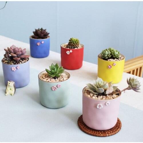Flower pot ceramic succulent flower pot modern home succulent green plant flower pot desktop decoration office flower pot