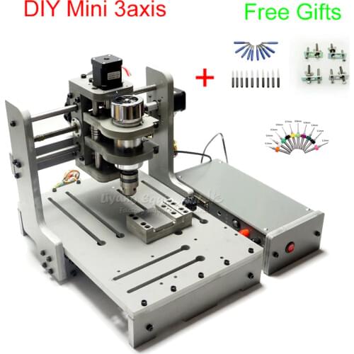 DIY 3 Axis CNC Milling Machine 300W Spindle Wood Carving Router Machine with USB port, Russia free tax