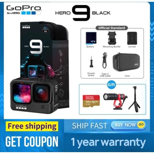 GoPro HERO 9 Black Underwater Action Camera 4K 5K with Color Front Screen, Sports Cam 20MP Photos Live Streaming pk gopro hero 5