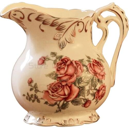 Ivory Porcelain Sugar Bowl Ceramic Milk Jug Food Storage Containers Kitchen Tools Coffee And Tea Accessories Rose