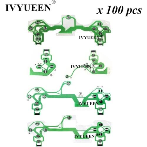 IVYUEEN 100 PCS for PlayStation 4 PS4 PRO Slim Controller Conductive Film Conducting Keypad Flex Cable JDS JDM 050 040 030 011