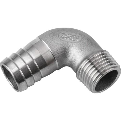 8mm 10mm 12mm 14mm 15mm 16mm 20mm 25mm 32mm Hose Barb X 1/4" 3/8" 1/2" 3/4" 1" BSP Male 304 Stainless Steel Elbow Pipe Fitting
