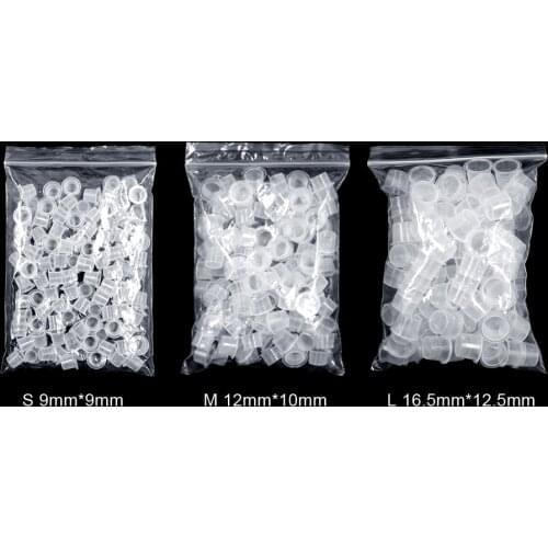 100Pcs Plastic Tattoo Ink Cups For Permanent Tattoo Makeup Eyebrow Makeup Pigment Container Caps Disposable Accessories 9MM