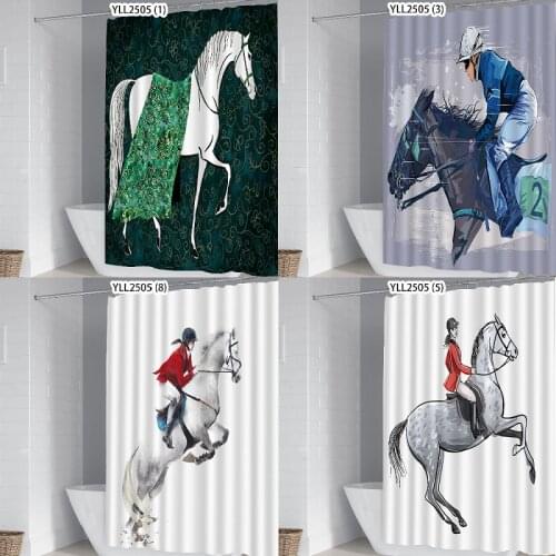 Cartoon horse riding shower curtain sets shower curtains bathroom set white curtains curtins for livingroom shower curtains