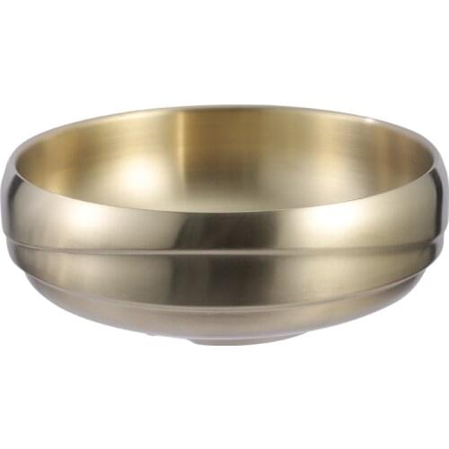 Noodle bowl double stainless steel instant noodle bowl Korea mixed noodle bowl commercial large spiral powder bowl soup bowl
