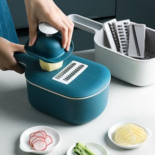 Multipurpose Stainless Steel Vegetable Slicer Potato Carrot Cutter Cucumber Julienne Bailer Storage Basket Graters Kitchen Tools