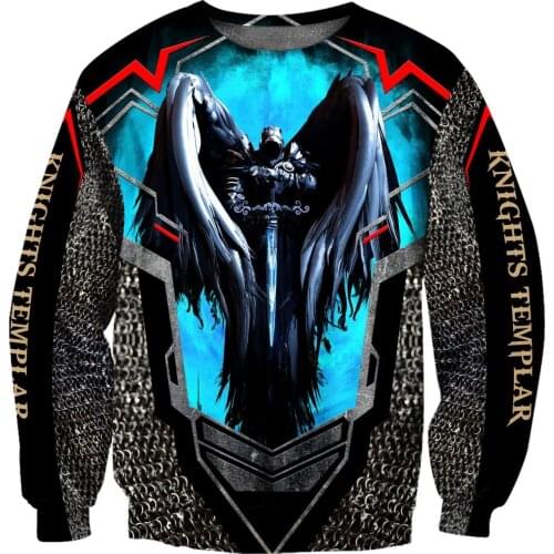 Mens hoodie Knight templar 3D all over printed Sweatshirt For Men/women Autumn Casual Pullover Zipper Streetwear