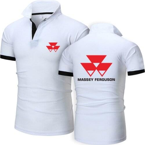 2021 Summer Mans Short Sleeve Thin MASSEY FERGUSON Logo Print Cotton Custom Made Solid Color Polo Shirt Trend Male Wild T-shirt