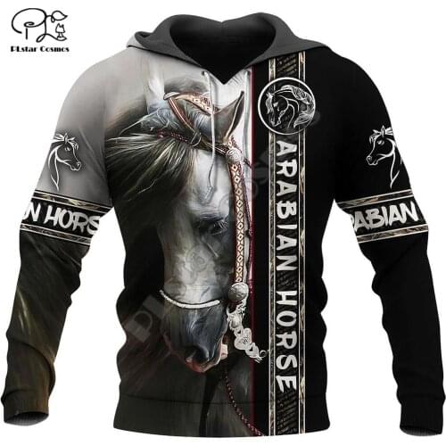 PLstar Cosmos Horse Tattoo Animal Funny Streetwear Harajuku Trucksuit Autumn Sweatshirt 3DPrint Men/Women Pullover Hoodies D-3