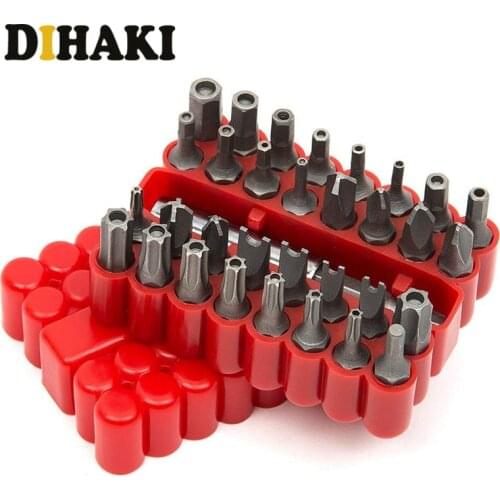 32pcs Security drills Bit Set with Magnetic Extension Bit Tamper Proof Torq Torx Hex Star Screwdriver Bits Set with tool Holder