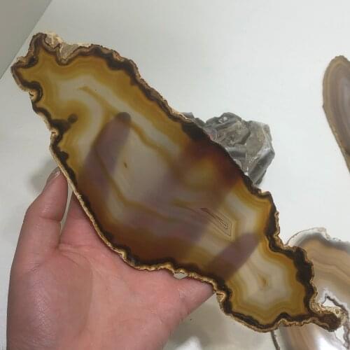 Natural Beautiful Agate Slice Coaster Cup Mat Quartz Geode Table Onyx Mat Irregular Coasters for Drinks Gift Polished Mineral