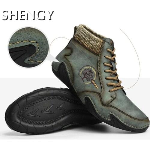 New Men Boots Winter Plush Ankle Boots Resistant Lace Up Casual Shoes Sneakers Non Slip High Top Office Male Shoes Warm Boots