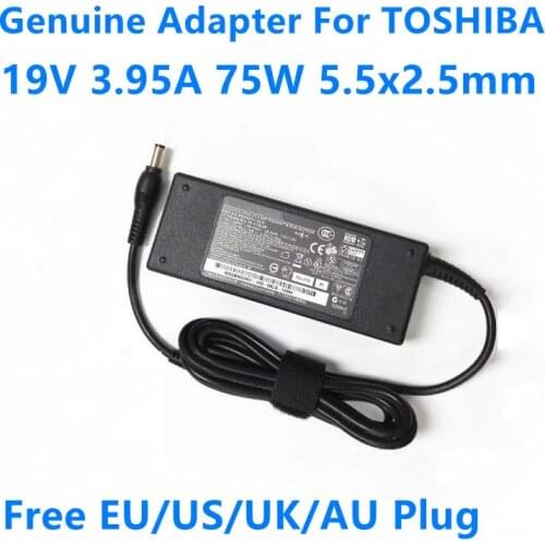 Genuine 19V 3.95A 75W 5.5x2.5mm PA3715E-1AC3 PA5034E-1AC3 AC Adapter For TOSHIBA Satellite L300 L350 L450 L600 Laptop Charger