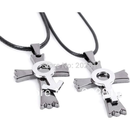 Good quality Titanium steel couples Virgin Mary Catholic Christ Jesus cross necklace pendant jewelry pendent accessories