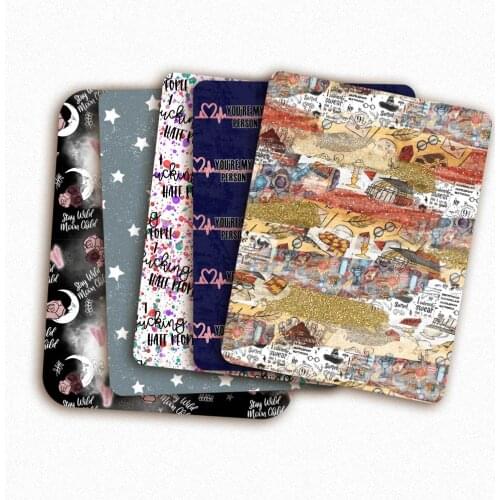 Polyester Cotton Fabric For Sewing Colored Letters Printed Cloth Sheets Dress Making Handmade Mask DIY Crafts Supplies 45*145cm