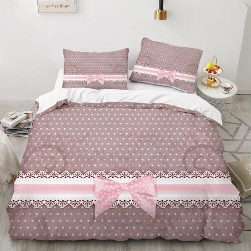 Luxury 3D Bedding set Europe Queen King Double Duvet cover set Bed linen Comfortable Blanket/Quilt cover Bed Set Bow Pink