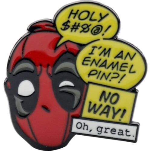 Cartoon Marvel Deadpool Shirt Brooch Enamel Pins Metal Broches for Men Boy Badge Pines Metalicos Brosche Accessories