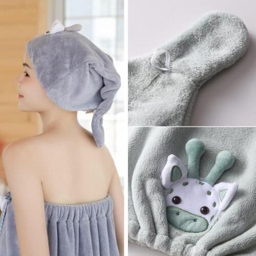 Girl Hair Drying Hat Quick-dry Hair Towel Cap Hat Bath Hat Coral Fleece Solid Towel Cap Super Absorption Turban Hair Dry Cap