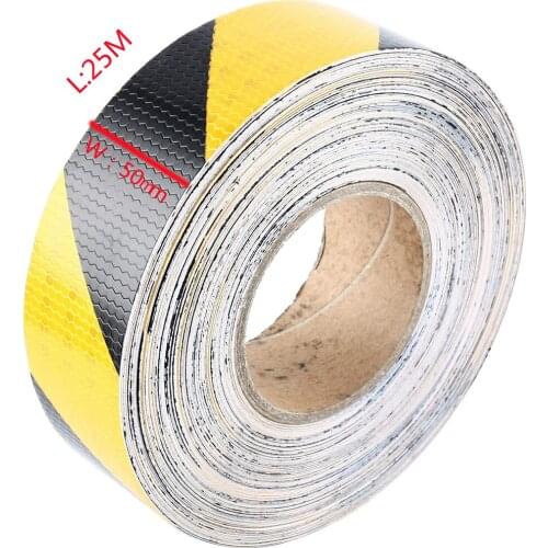 25M Waterproof Warning Tape Strip Warning Light Reflector Protective Sticker Reflective Tape For Car Or Floor Marking