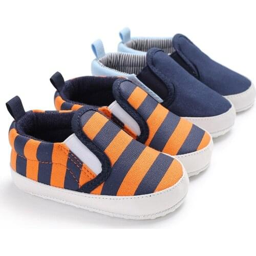 2019 New Toddler Infant Baby Shoes Newborn Boys Girls Soft Soled Casual Crib Shoes Prewalker Striped Patchwork Shoes 0-18M