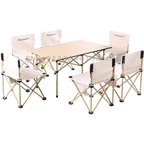 Outdoor Table And Chair Set Folding Picnic Table Portable Self Driving Camping Table Aluminum Alloy Car Egg Roll Table