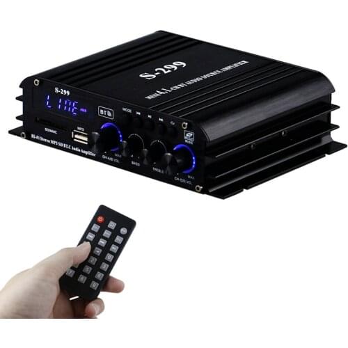 4*40W HiFi Power Amplifier Home Theater Amplifier 4.1 Channel Bluetooth Class D Amplifier BASS Music Player Home Car Audio AMP