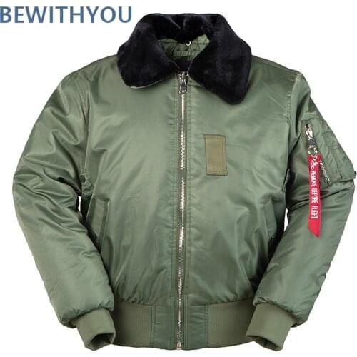 Oversize Winter Bomber Jackt Detachable Fur Collar B-15 Coat Women Thick Vintage Men Clothes Ma1 Polit Jackets 2021 B15