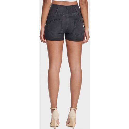 Melody Wear High Waisted Denim Shorts Women Grey Jeans Outfit Soft Stretch Gym Shorts micro Casual Shorts