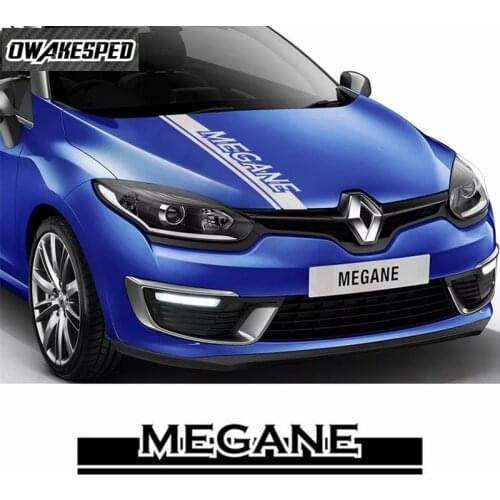 1pcs Racing Sport Stripes Car Hood Bonnet Vinyl Decals For Renault Megane Coupe GT RS Auto Engine Cover Decor Stickers