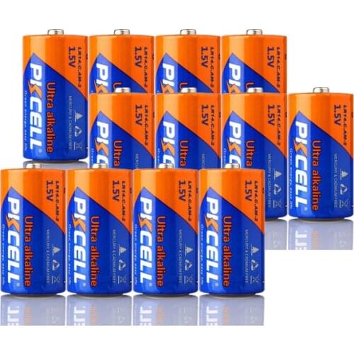 12PC PKCELL C SIZE LR14 Battery AM2 CMN1400 E93 Super Alkaline Batteries 1.5v For Smoke Detector LED Lights Shaver Wireless