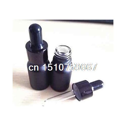 2pcs NEW 20ml Empty Black Frosted Glass Dropper Bottle Essential Oil Bottle