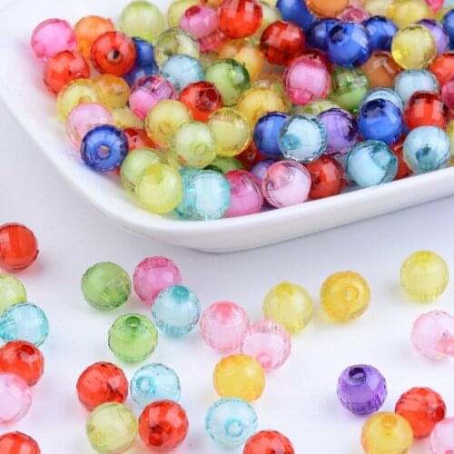 50PCS Transparent Beads Acrylic Beads For Bracelet Necklace DIY Accessories Round Bead in Bead Pattern Gift