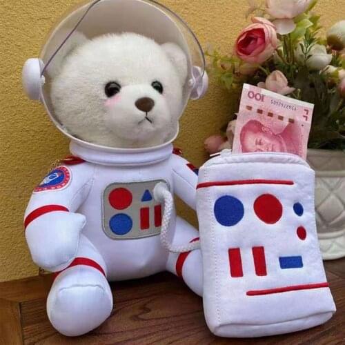 Astronaut Teddy Bear Soft Toy Spaceman Stuffed Plush Animal Toy Pilot Plush Toy Gifts For Boys Girls Home Desk Room Decoration