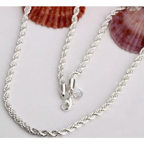 Cn4 2mm Chain Necklace Chain, Wholesale Lots Fashion Jewelry S925 Sterling Silver color Jewelry Necklaces