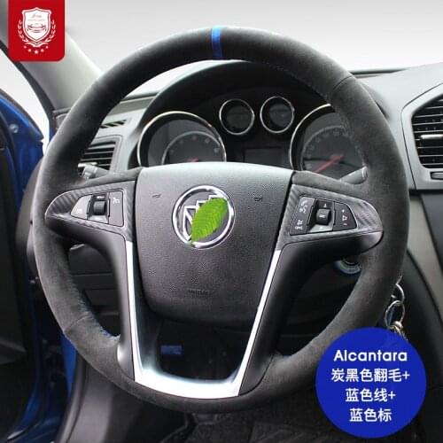 Real Alcantara steering wheel cover For Buick Regal GS Larcosse envision Verano Excelle Enclave Encore Suture car accessories