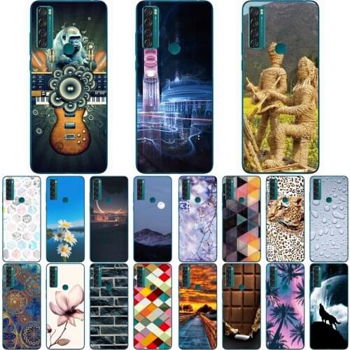 For TCL 20 SE Case Wolf Silicon TPU Fundas for TCL 20 se Cat Animal Shell Bag Housing Phone Cases