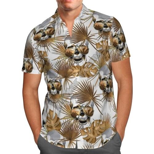 Hawaii Shirt Hawaiian beach summer Flower Skull Printed 3d Mens Shirt Harajuku Tee hip hop shirts 08