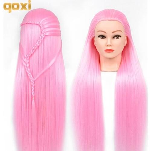 Qoxi mannequin heads with 65cm hair for braiding tete de cabeza manniquin dolls dummy head for hairdresser practice hair styling