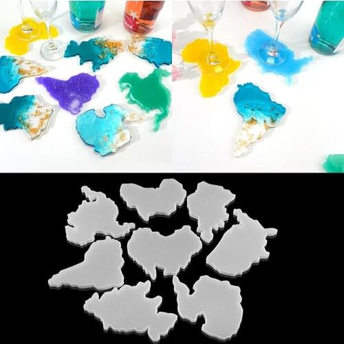 Intercontinental Continent Map Epoxy Reisn Mold Continents Map Coaster Silicone Mold for DIY Casting Jewelry Accessories Tools