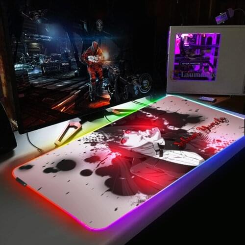 Kakegurui Yumeko Jabami Extended Mause Mat Printing Xxl RGB Game Mouse Carpet Computer Accessories Backlit Hot Pad